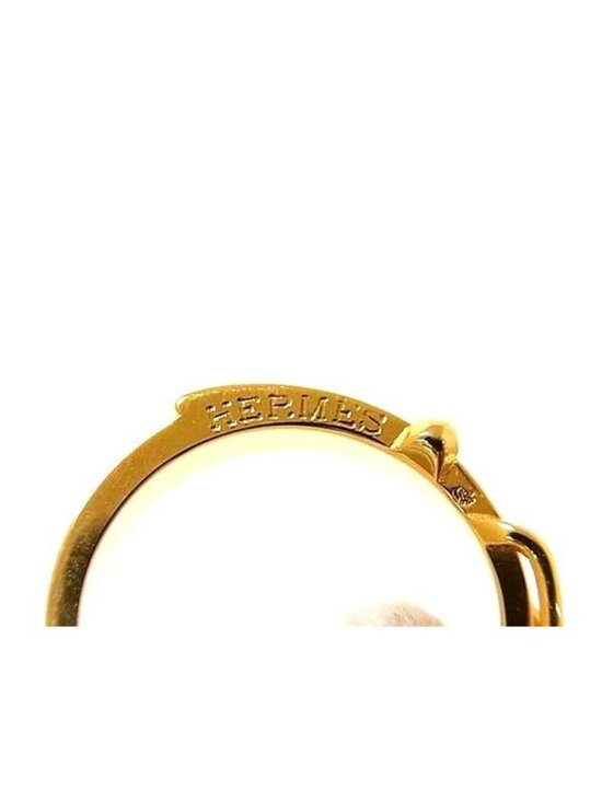 Hermes Ceinture Belt Motif Scarf Ring Closure Gold